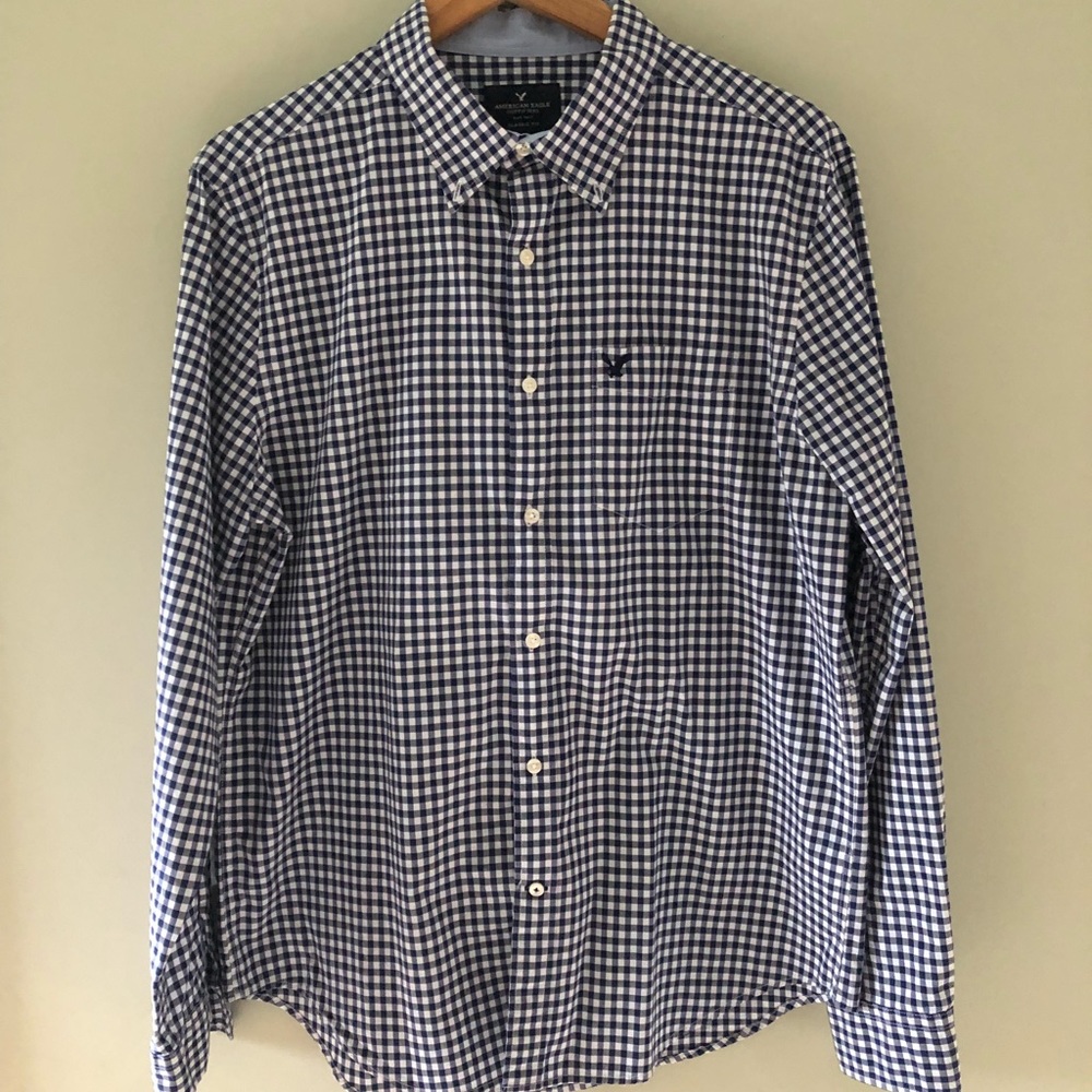 NWOT American Eagle Plaid Button-Up